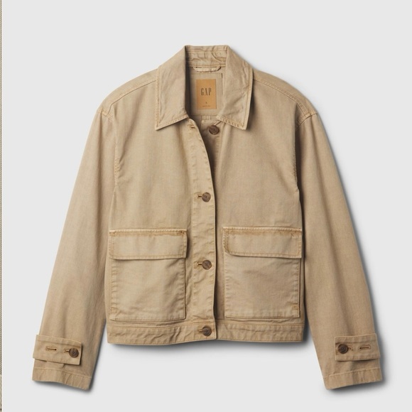 GAP Jackets & Blazers - GAP Relaxed Utility Jacket Khaki Size XL Tall‎